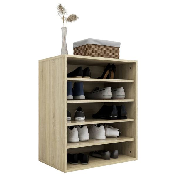 vidaXL Schuhschrank Sonoma-Eiche 60x35x70 cm Holzwerkstoff