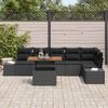 vidaXL Garten-Sofa-Set mit Speicher 7 pcs Schwarz Poly Rattan
