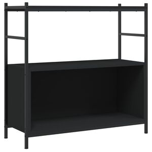 vidaXL B&uuml;cherregal Schwarz 80x30x78,5 cm Holzwerkstoff und Eisen