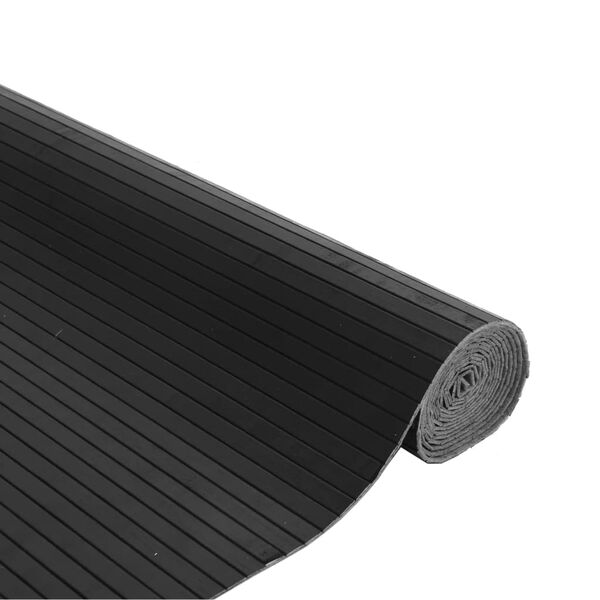 vidaXL Teppich Rechteckig Grau 80x200 cm Bambus