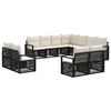 vidaXL Gartensofa-set 11 stk. Schwarz Poly-Rattan