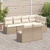 vidaXL Garten-Sofa-Set 7 pcs Beige Poly Rattan