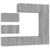vidaXL 8-tlg. TV-Schrank-Set Grau Sonoma Holzwerkstoff