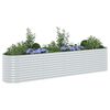 vidaXL Garten-Hochbeet 400 x 80 x 81 cm Verzinkter Stahl Silbern