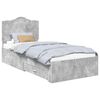 vidaXL Bettrahmen mit Schubladen Beton Grau 70 x 190 cm Holzwerkstoff