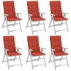 vidaXL Hochlehner-Auflagen 6 Stk. Melange Rot 120x50x4 cm Stoff