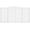 vidaXL Gabionen mit Hochbogen 9 Stk. 400x30x200/220cm Verzinktes Eisen