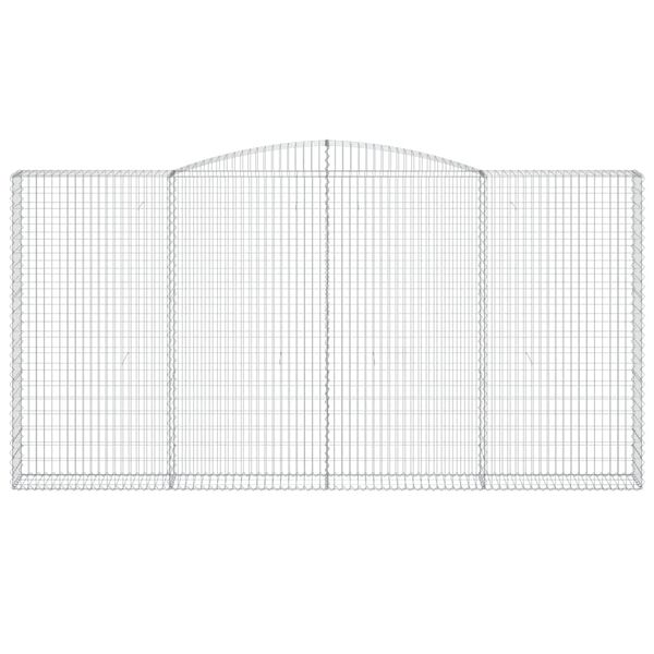 vidaXL Gabionen mit Hochbogen 9 Stk. 400x30x200/220cm Verzinktes Eisen