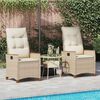 vidaXL Verstellbarer Gartenstuhl Beige und Creme 64 x 57,5 x 112 cm