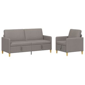 vidaXL Sofa Set mit Stauraum 2 stk. Taupe Polyester