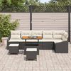 vidaXL Garten-Sofa-Set mit Kissen 9 pcs Schwarz Poly Rattan