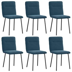 vidaXL Esszimmerst&uuml;hle 6 Stk. Blau Samt