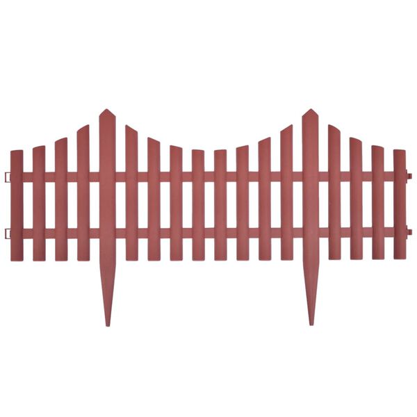 vidaXL Rasenkanten 17 Stk. Braun 10 m PP