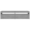 vidaXL TV-Schrank mit LED-Leuchten 2 Stück Grau Sonoma 75x35x40 cm