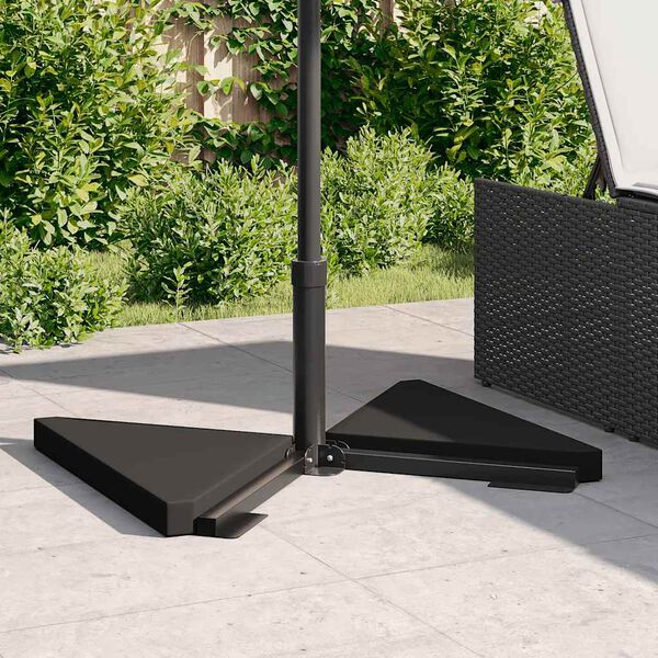 vidaXL Schirm-Gewichtsplatten 2 Stk. Schwarz Granit Dreieckig 14 kg