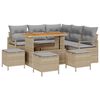 vidaXL Garten-Sofa-Set mit Kissen mit Kissen 9 pcs Beige und Hellgrau
