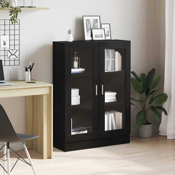 vidaXL Bücherschrank Schwarz Eichen-Optik 82,5x30,5x115 cm