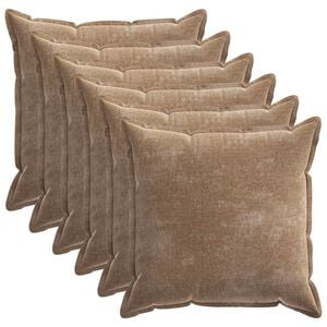 vidaXL Kissenbezug 6 pcs HOUTEN Braun 80 x 80 cm Chenille-Stoff