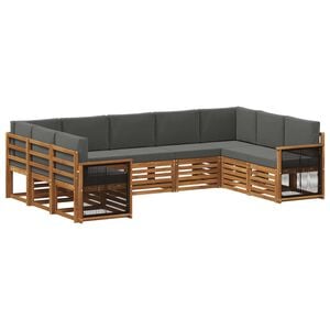 vidaXL Outdoor-Sofagarnitur 7 stk. Natur und Anthrazit
