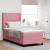 vidaXL Boxspringbett mit Matratze mit Kopfteil Rosa 90 x 190 cm Samt