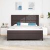 vidaXL Boxspringbett mit Matratze Dunkelbraun 180 x 200 cm Stoff