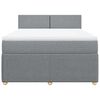 vidaXL Boxspringbett mit Matratze Hellgrau 140x200 cm Stoff