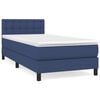 vidaXL Boxspringbett mit Matratze Blau 100x200 cm Stoff
