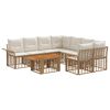 vidaXL Gartensofa-set 9 stk. Nat&uuml;rlich und Cremwei&szlig; Poly-Rattan