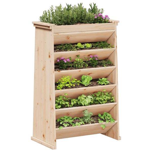 vidaXL Vertikalbeet mit 6 F&auml;chern 69x40x101,5 cm Massivholz Kiefer