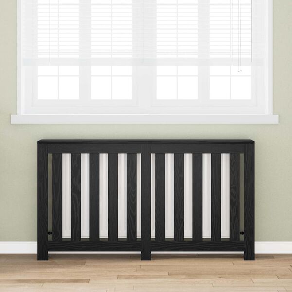 vidaXL Heizk&ouml;rperabdeckung Schwarz Eichen-Optik 149 x 20 x 82 cm