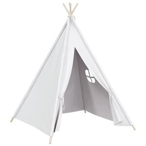 vidaXL Kinder Tipi-Zelt mit Tasche Pfirsichhaut Wei&szlig; 120x120x150 cm
