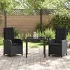 vidaXL Garten Essgruppe mit Kissen 3 pcs Schwarz Poly-Rattan