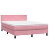 vidaXL Boxspringbett mit Matratze Rosa 140x210 cm Samt