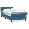vidaXL Boxspringbett mit Matratze Dunkelblau 100x220 cm Samt