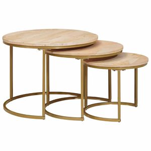 vidaXL Nesting-Couchtische 3 stk. Braun 60 x 60 x 45 cm
