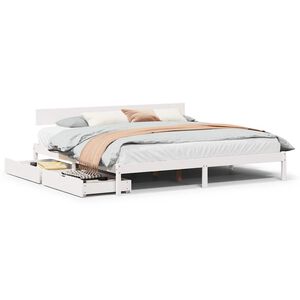 vidaXL Massivholzbett ohne Matratze Wei&szlig; 180x200 cm Kiefernholz