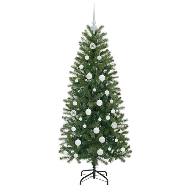 vidaXL K&uuml;nstlicher Weihnachtsbaum mit 150 LEDs Gr&uuml;n 150 cm PE und PVC