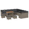 vidaXL Gartensofa-set 14 stk. Grau Poly-Rattan