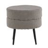 Venture Home Hocker Pot 40x40x40 cm Teddy Schwarz und Grau