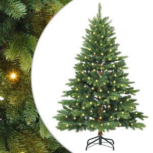 vidaXL K&uuml;nstlicher Weihnachtsbaum mit 150 LEDs Gr&uuml;n 150 cm PE und PVC