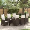 vidaXL Garten Essgruppe mit Kissen 7 pcs Braun Poly Rattan