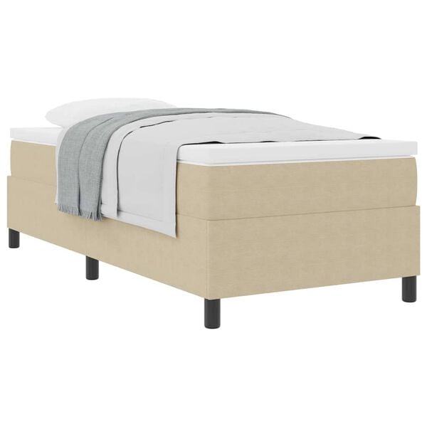 vidaXL Boxspringbett Hellgrau und Wei&szlig; 90 x 190 cm Cordstoff