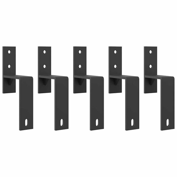 vidaXL Schiebet&uuml;rbeschlag-Set 183 cm Stahl Schwarz