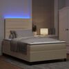 vidaXL Boxspringbett mit Matratze mit LED Creme 120 x 200 cm Stoff