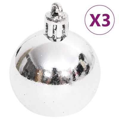 vidaXL 70-tlg. Weihnachtskugel-Set Silbern und Weiß