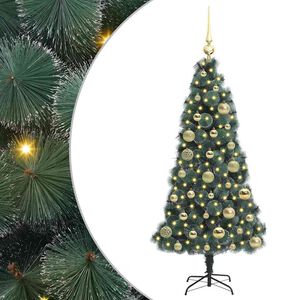 vidaXL K&uuml;nstlicher vorbeleuchteter Weihnachtsbaum mit Kugelset 120 cm