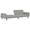 vidaXL Schlafsofa 2-Sitzer mit Hocker Hellgrau Mikrofasergewebe