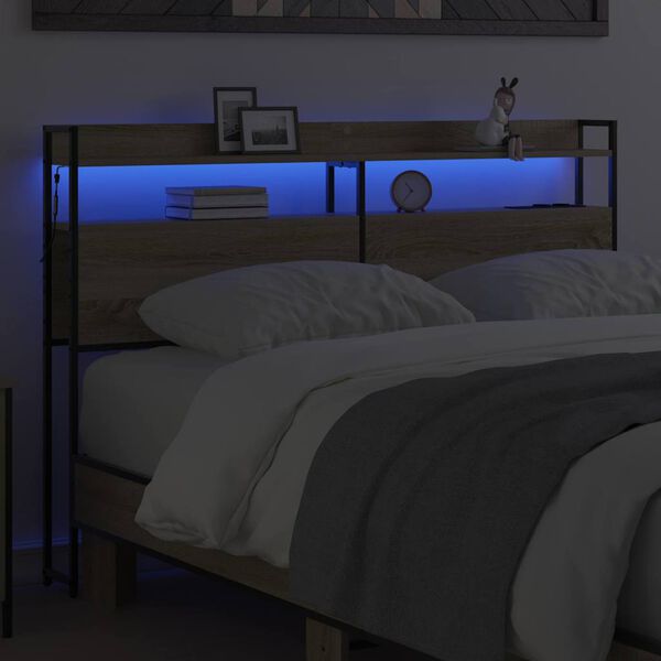 vidaXL Aufbewahrungskopfteil Sonoma-Eiche 135 cm Holzwerkstoff