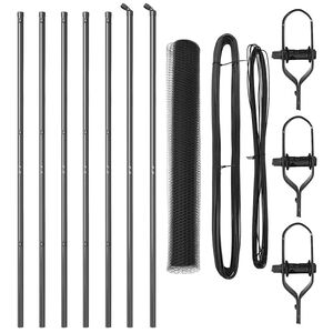 vidaXL Bodenmontierter Sechseckzaun 10 x 1,4 m PVC-beschichteter Stahl