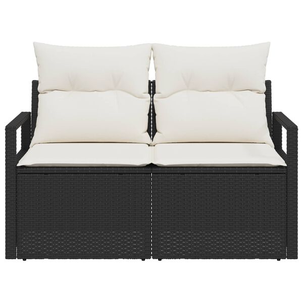 vidaXL Garten-Sofa mit Kissen 120 x 62 x 69 cm Poly-Rattan